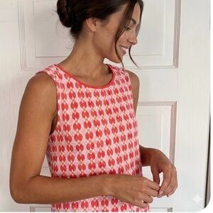 Maeve Anthropologie Mina Sleeveless Top. Large. Pink Red Orange. Geometric. Fun